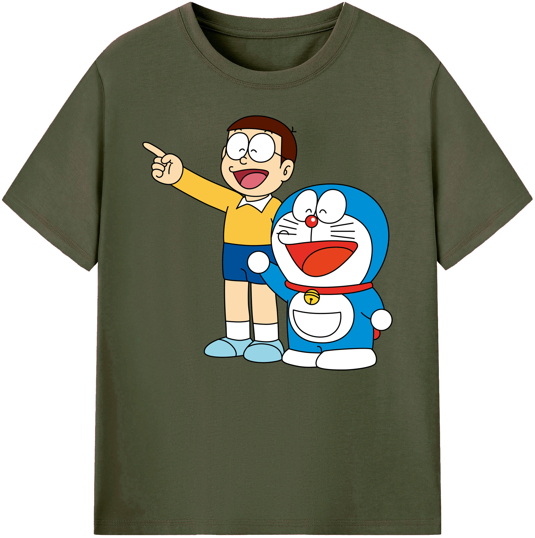 （画像用） ドラえもん 野比 のび太 Doraemon Nobita Nobi 綿100％ メンズ半袖Tシャツ｜肌触りやわらか＆通気性